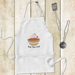 Avental Beija A Cozinha Cozinha Cook<br><div class="desc">Apron com uma simples tigela de crockery fofa com humor de corações e texto mutável que diz "Beije o Cozinho". Coordena-se com o aglutinante da receita da cozinha da Retro-Xadrez da minha avó e outros designs da coleção Cozy Kitchen em Pinkladybugs no Zazzle.</div>