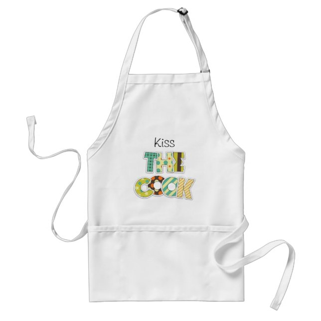 Avental Beija O Cook Retro Letters Custom Apron (Frente)