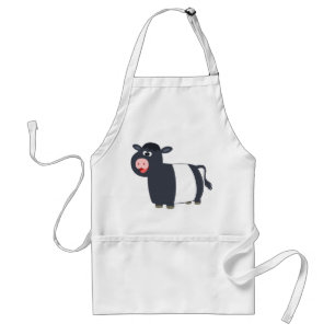 Avental Bela e Feliz Cartoon Abaixo Vaca Galloway Apron