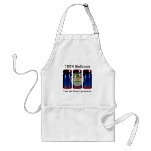 Avental Belize Flag Spice Jars Apron
