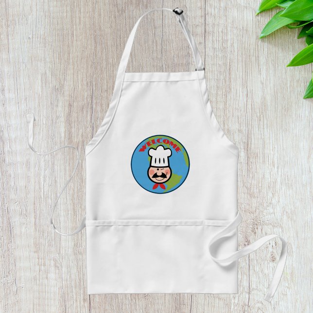 Avental Bem-vindo Chef Cute Cartoon Cook (Criador carregado)