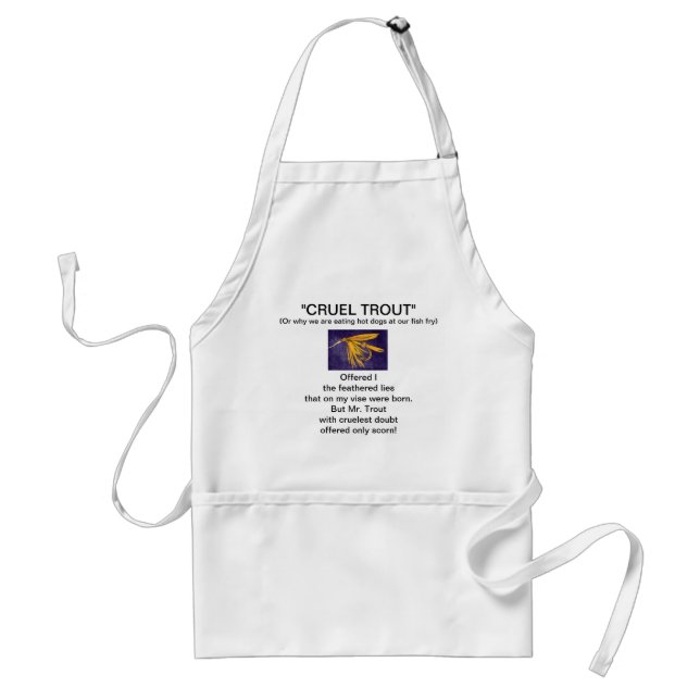 Avental "Big Yellow May Wet Fly Cruel Trout" Apron (Frente)