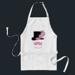 Avental Bigode, chapéu alto, penas, e flor cor-de-rosa<br><div class="desc">Está aqui um design gráfico do divertimento que seja perfeito para uma festança do bigode, chá de panela, partido de galinha, aniversário, ensaio, fundraiser, competiam, aniversário ou apenas para o divertimento. Featured é um chapéu alto cor-de-rosa com uma flor e as penas. Igualmente inclui um bigode cor-de-rosa e uma colar...</div>