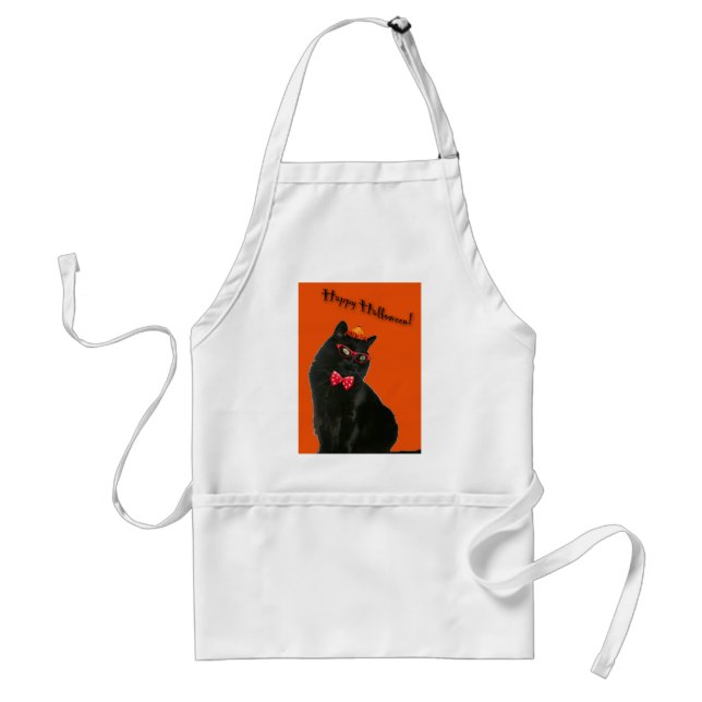 Avental Black Cat Happy Halloween Apron (Frente)