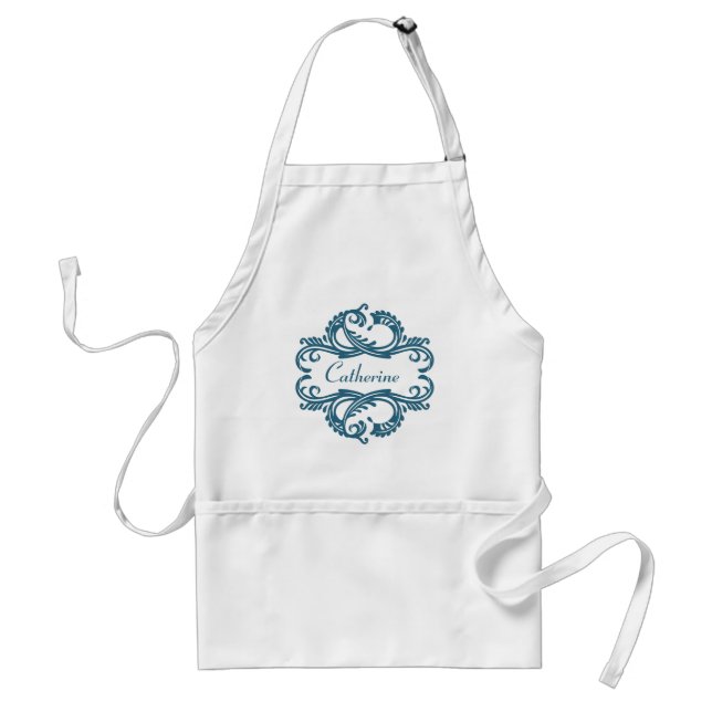 Avental Blue Chic Damask Apron (Frente)