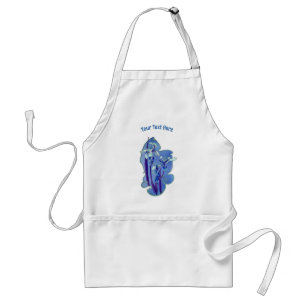Avental Blue Irises Floral Art Personalizado