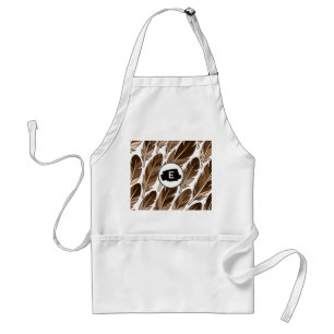 Avental Boho Adulto Apron - Castanho Monograma Personaliza