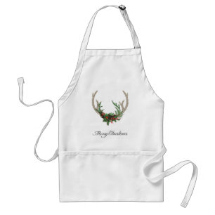 Avental Boho Deer Antlers   Floral Russo de Natal Vermelho