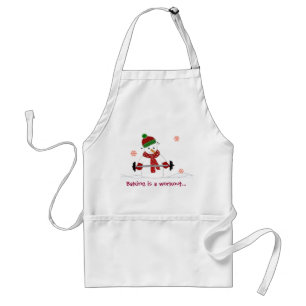 Avental Boneco de Neve com Dizer Doce
