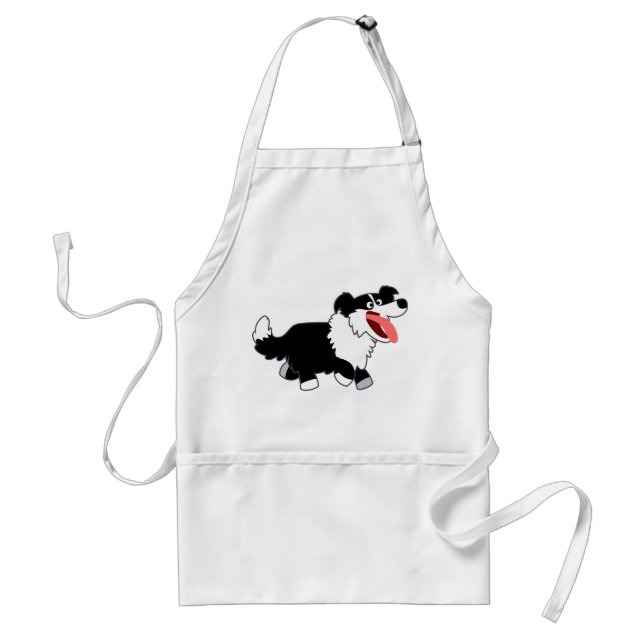 Avental Bonita e Feliz Beira de Cartoons Collie Apron (Frente)