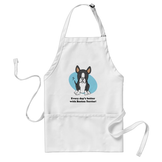 Avental bonito de Boston Terrier dos desenhos (Frente)