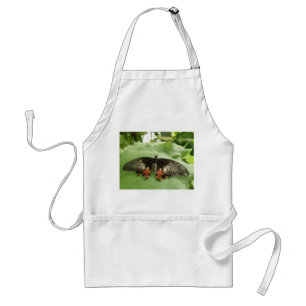 Avental Bonito Red e Dourada Borboleta Apron