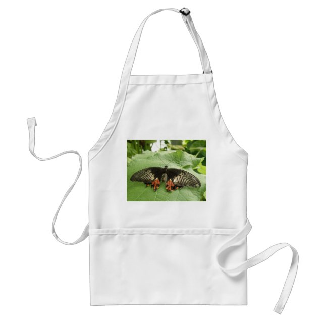 Avental Bonito Red e Dourada Borboleta Apron (Frente)