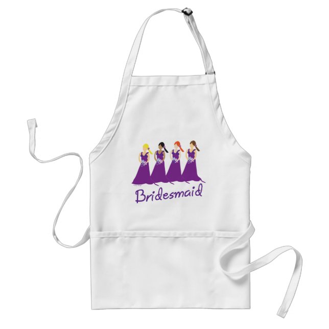 Avental Bridesmaids no Apron Roxo (Frente)