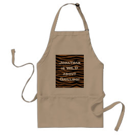 Avental Brown Zebra Stripes Apron