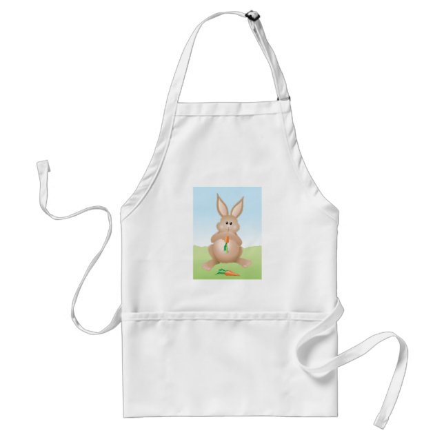 Avental Bunny Eating Carrot Adorable Rabbit (Frente)
