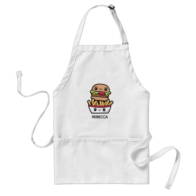 Avental Burger e batatas fritas com Comida de Lixo (Frente)