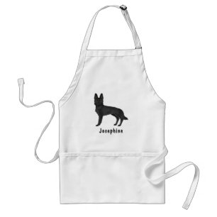 Avental Cachorro de desenho de German shepherd preto com n