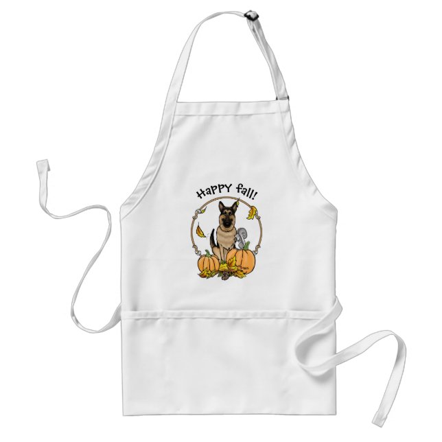 Avental Cachorro German shepherd Queda (bronzeado preto) (Frente)