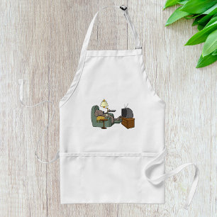 Avental Cachorro relaxado assistindo TV