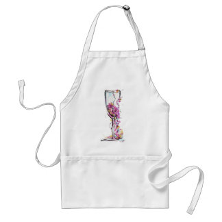 Avental Camiseta com Silhueta de Taça de Vinho Floral – Aq