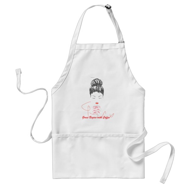 Avental Camiseta Tipográfica 'A Graça Começa com Café' (Frente)