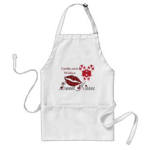 Avental Candy Cane Deseja Beijos Doce Apron