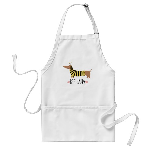 Avental Caneca de Abelha Bumblebee Dachshund Feliz (Frente)
