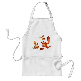 Avental Cartoon bonito Pai de canguru e Cozinhar de filho
