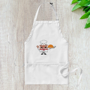 Avental Cartoon Chef Holding Roast Turkey