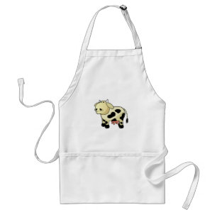 Avental Cartoon Dairy Cow Apron