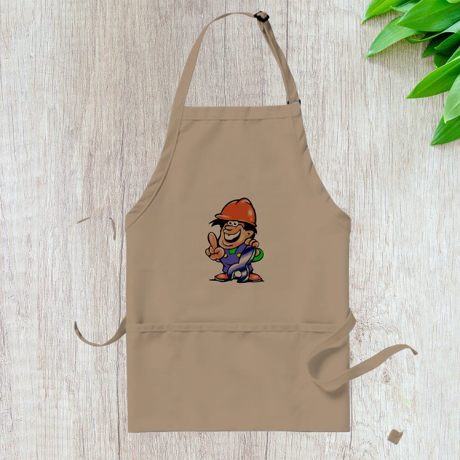 Avental Cartoon Man In A Duro Hat Apron (Criador carregado)
