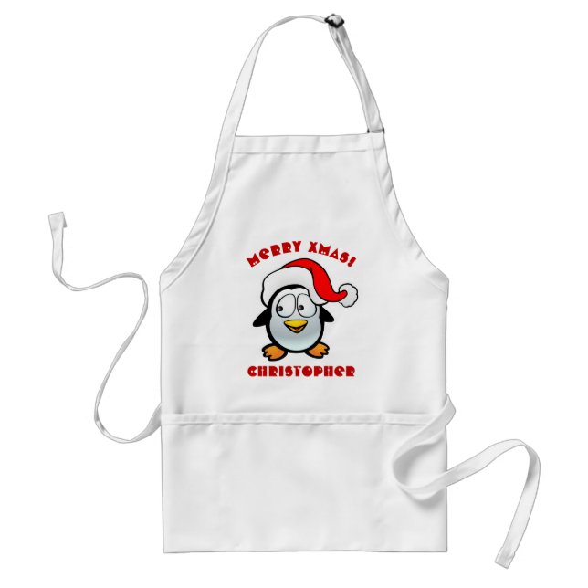 Avental Cartoon Penguin Santa Claus (Frente)