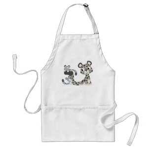 Avental Cartoon Snow Leopardo e Cozinhar de Cubs Apron