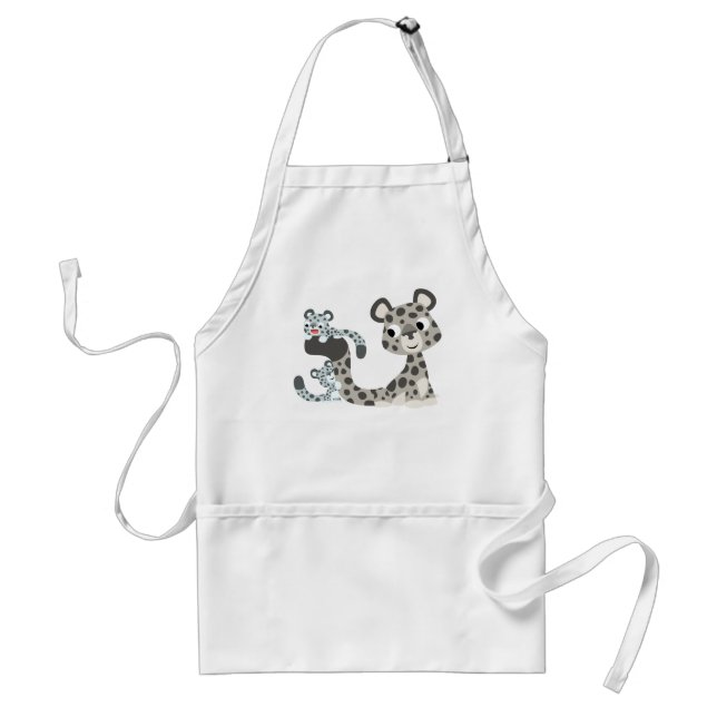 Avental Cartoon Snow Leopardo e Cozinhar de Cubs Apron (Frente)