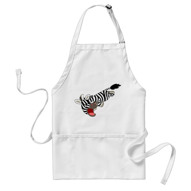 Avental Cartoon Zebra Apron, um canto (Frente)