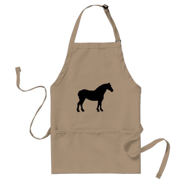 Avental Cavalo de esboço (preto) (Frente)