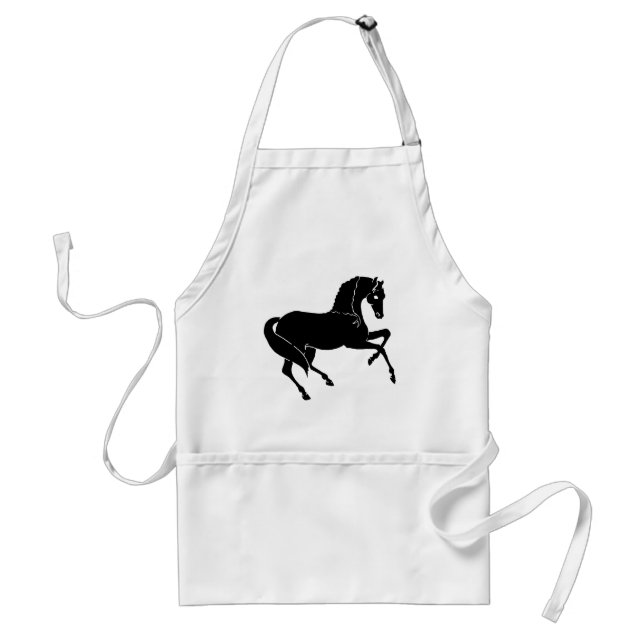 Avental Cavalo Prancing preto (Frente)