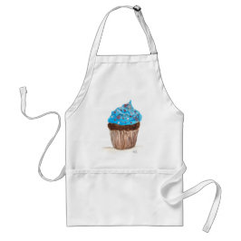 Avental Chef de pastelaria comida de cupcake azul