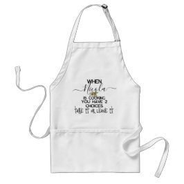 Avental Chef Engraçado Apron com bolsos, leve ou deixe