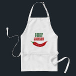 Avental Chef Personalizado do Red Chill<br><div class="desc">Design Red Chili Pintado À Mão. Esta design está pronta para personalizar para o chef vermelho quente em sua vida. Adoro cultivar e comer pimentas no nosso estúdio que nos entregamos à nossa estufa no Verão, porque o Verão no Reino Unido é demasiado frio para cultivar boas crianças lá fora....</div>