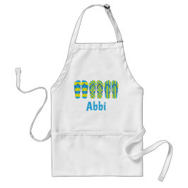 Avental Chinelos Amarelos e Azuis Apron Personalizado