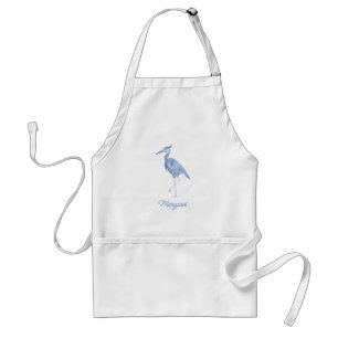 Avental Chinoiserie Watercolor Blue Heron