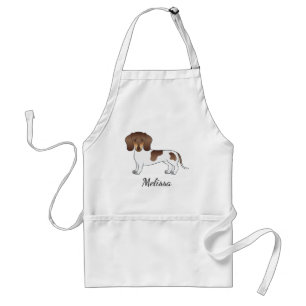 Avental Chocolate & Tan Pied Hair Curto Dachshund & Name
