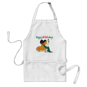 Avental Christmas Corgi Singing Apron