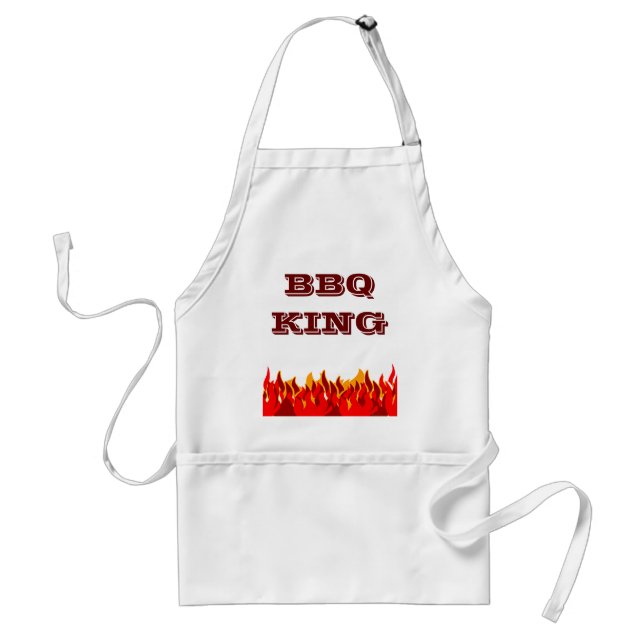 Avental CHURRASCO King Red Flames Slogan Personalizado (Frente)
