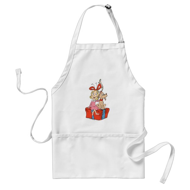 Avental Cindy Lou Who e Max em um Presente (Frente)