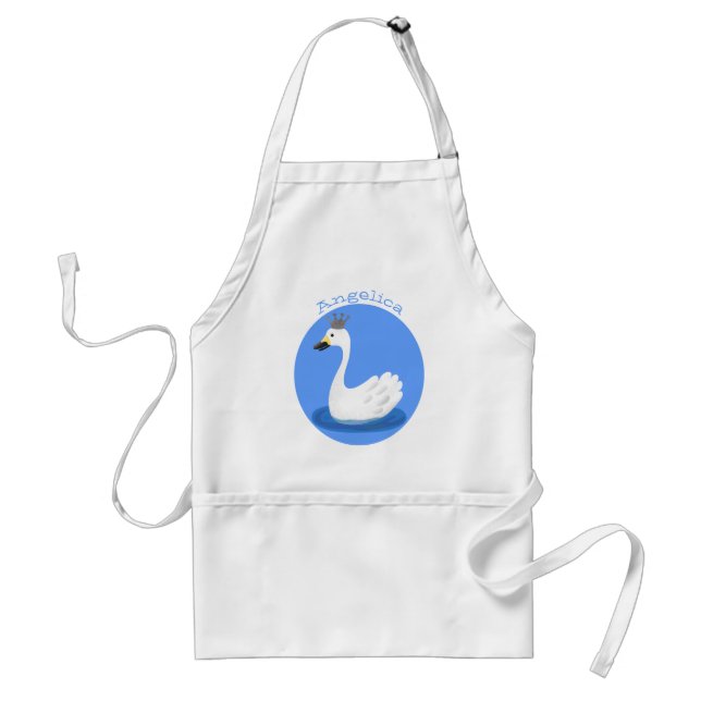 Avental Cisne branco bonito com desenho animado (Frente)