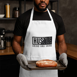 Avental Citação Motivacional Hustle Grind e Shine