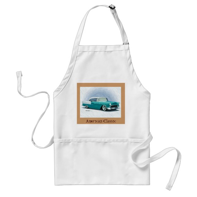 Avental Clássico Americano Chevy 1956 - Verde Água, Aventa (Frente)